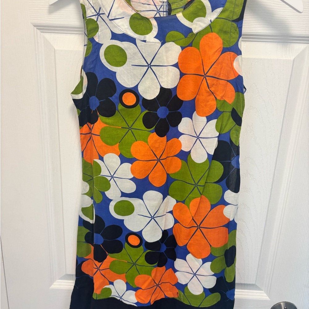 Sara Floral Sleeveless Dress - Blue, Green, Orange